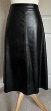 M&S Faux Leather A-Line Midi