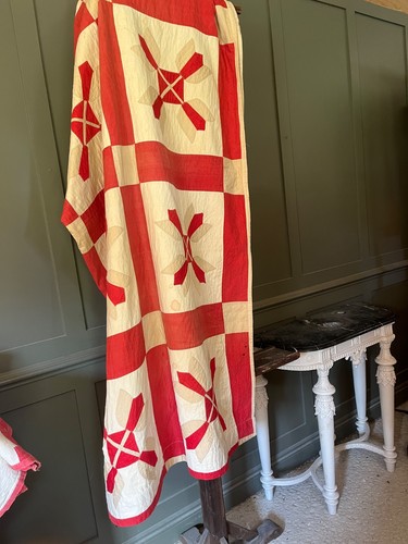 Antique quilt turkey red - antique,