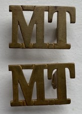Original WW1  Pair Of Army Service Corps Motor Transport Shoulder Titles 