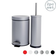 Round Toilet Brush & Bin Set