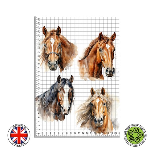 Watercolour horse set edible - horse,