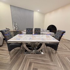 Arial white marble dining - arial,