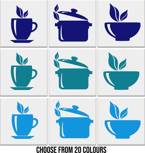 Kitchen tile stickers cup bowl - kitchen,