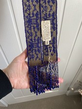 Toast Ladies Bilibin Belt Blue Beaded Size M/L