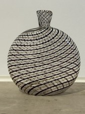 Venetian Art Glass Latticino Flask Filligrana Venini Italian Murano 