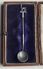 Antique Silver Peru Coin Spoon - Llama - 1910 - Peru Ana Lima 9D - Por La Union