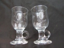 Irish Coffee Etched Glass Drinking Glasses - 5.5 Inch