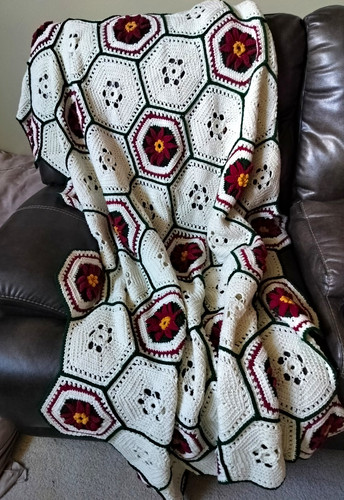 Vintage crochet hexagon - crochet,