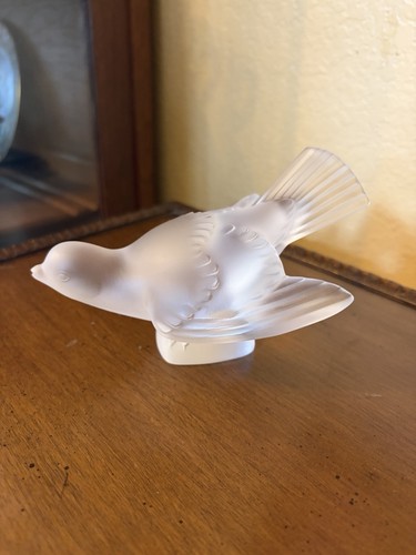 Lalique sparrow frosted - frosted, glass
