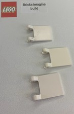 3 x Vintage Lego 2335 White 2x2 Flag Parts - Castle Town Boat Ship Pirate -8D