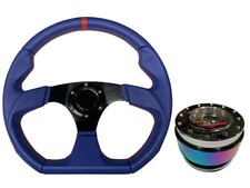 Blue Aftermarket 350mm D1 Steering Wheel Quick Release boss NC for VW VOLKSWAGEN
