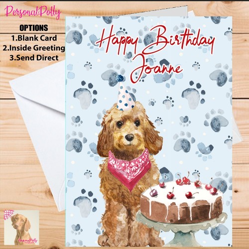Personalised cockapoo card - cockapoo,