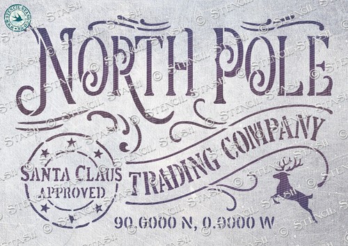Stencil north pole 3 sizes - 'north,