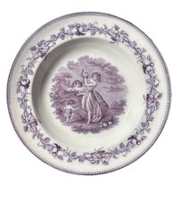 Vintage HK Browne Phiz Ironstone Pottery Mulberry Plate/bowl 26cm diameter 