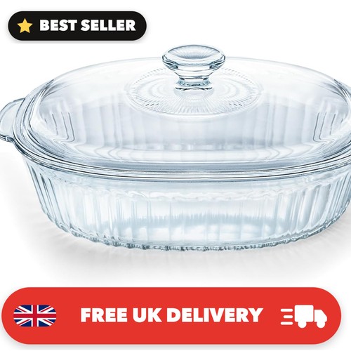 3qt large glass casserole - large,