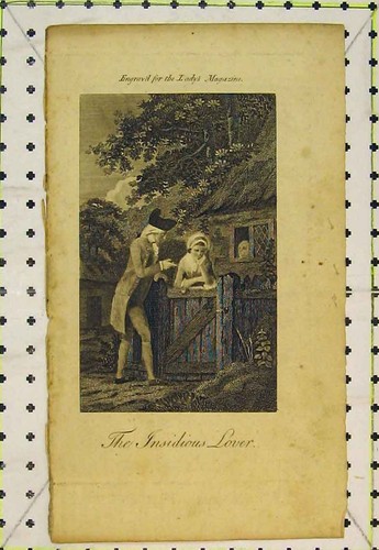 Original old antique print - old,
