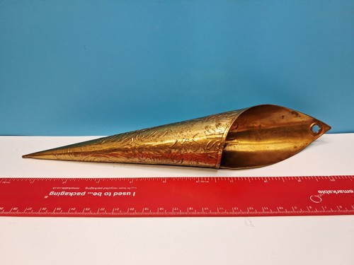 Vintage brass cone wall pocket - vintage,