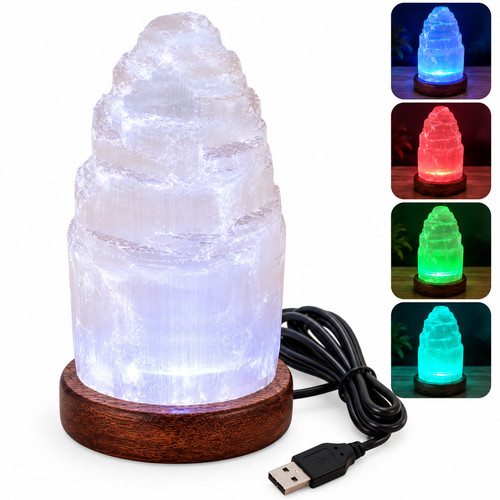 Natural selenite usb - natural, lamp