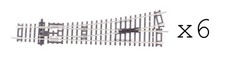 HORNBY 'TT 1:120' GAUGE LOT OF 6 TT8008 LEFT HAND STANDARD POINT TRACK