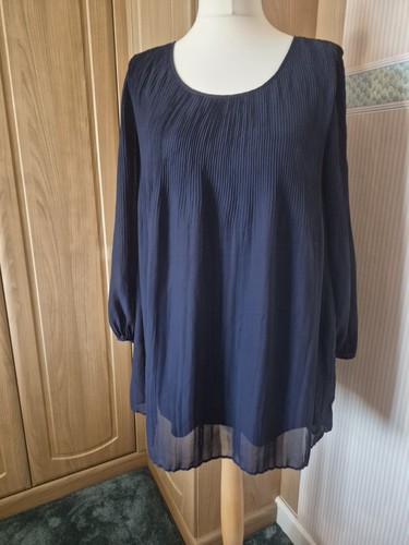 Ann harvey navy - rib, chiffon