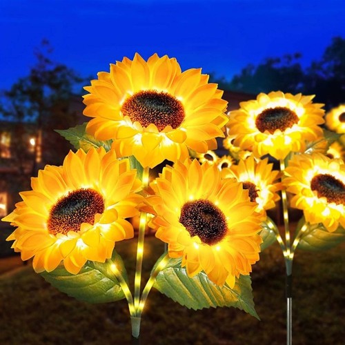 Solar flower stake lights - flower,