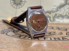Vintage Pierce Parashock Military Style Copper Dial Sub Seconds Arabic Watch