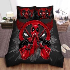 Deadpool Icon Quilt Duvet Cover Set Pillowcase Bedding Children Soft