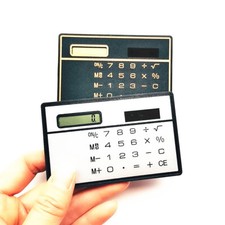 8 Digits Ultra Thin Mini Slim Credit Card Size Solar Power Pocket Calculator