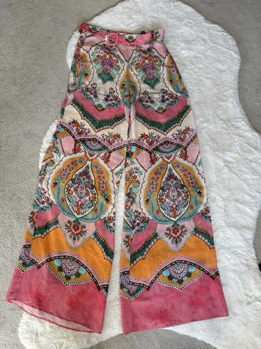 Zara pink printed palazzo - pink,