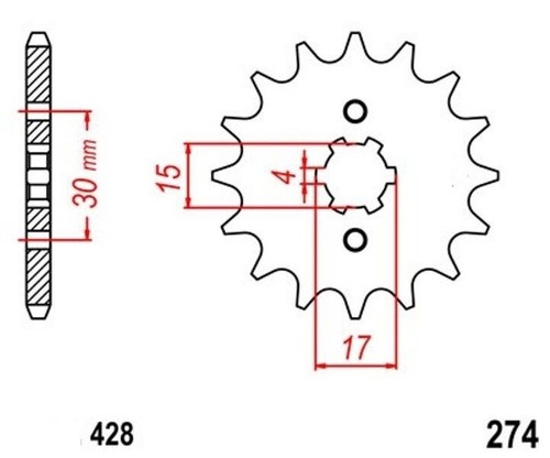 Pinion 15z pitch - pitch, for