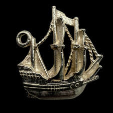 Vintage Silver Charm – Sailing Ship or Galleon – Estate Collection