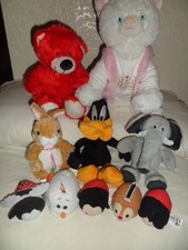 Selection of soft toy animals. Includes Rabbit, Bears, Duck, Elephant + others