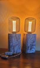 Pair handmade solid oak - of,