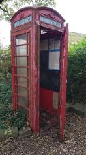 Vintage Original Cast Iron K 6 Telephone Box For Restoration. Garden Feature?