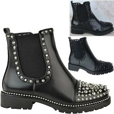 Womens Ladies Studded Goth