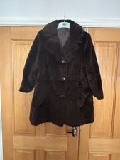 Vintage Dunbar Chocolate Brown Faux Fur Coat. Fully Lined,  Size 18