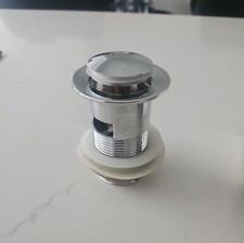 Basin Waste Click-Clack Slotted Unslotted  Brass Sink Pop Up Plug Push Ceramic