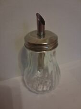 Glass Sugar Dispenser With Stainless Steel Top Used  In Good Condition 