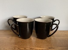 Denby Everyday Black Pepper Mugs Set of 4 fab condition