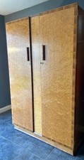 GOOD QUALITY ART DECO BIRDS EYE MAPLE  DOUBLE   WARDROBE 1930s