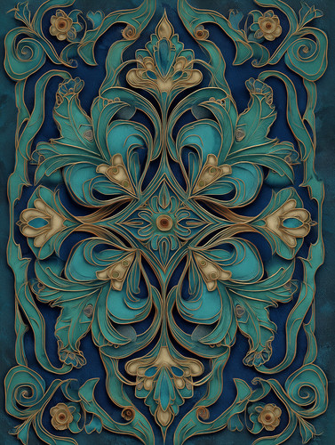 Art nouveau floral symmetrical - nouveau,