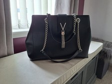 Beautiful, Large, Black Leather Valentino Handbag. Excellent Condition.
