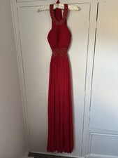 Forever Unique Red Backless Embellished Prom Dress Formal Cruisewear Maxi Size 8