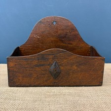 VINTAGE ART DECO WOODEN WALL HANGING LETTER RACK STAND