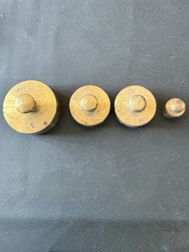 Vintage brass metric - brass,