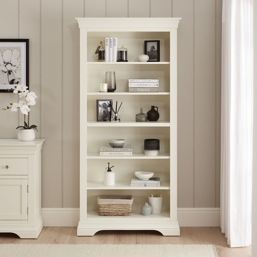 Large bookcase wilmslow white - bookcase,