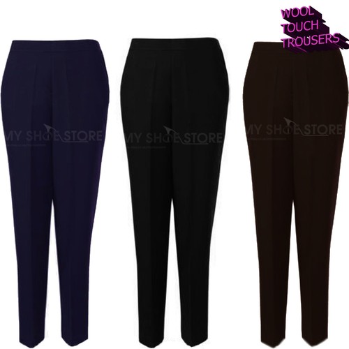 Ladies wool touch trousers - ladies,