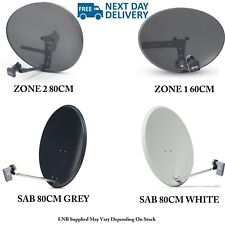 Zone 1 & 2 60 / 80cm Satellite Dish For Sky HD  + Quad LNB, Twin or Single Cable
