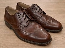 CLARKS MEN'S BROWN LEATHER LACE-UP BROGUES FORMAL SMART SHOES UK SIZE 8