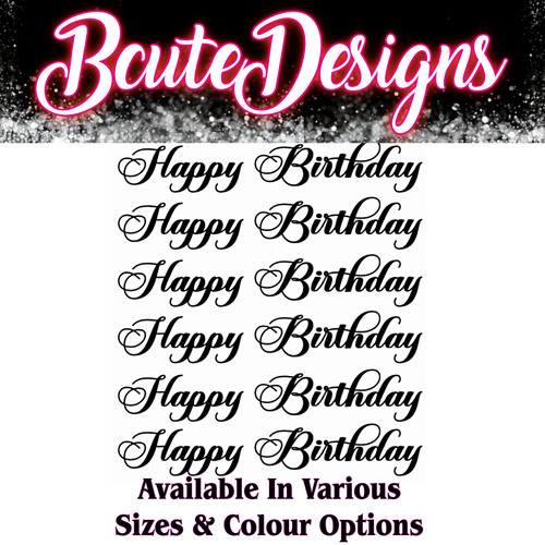Happy birthday wording vinyl - happy,